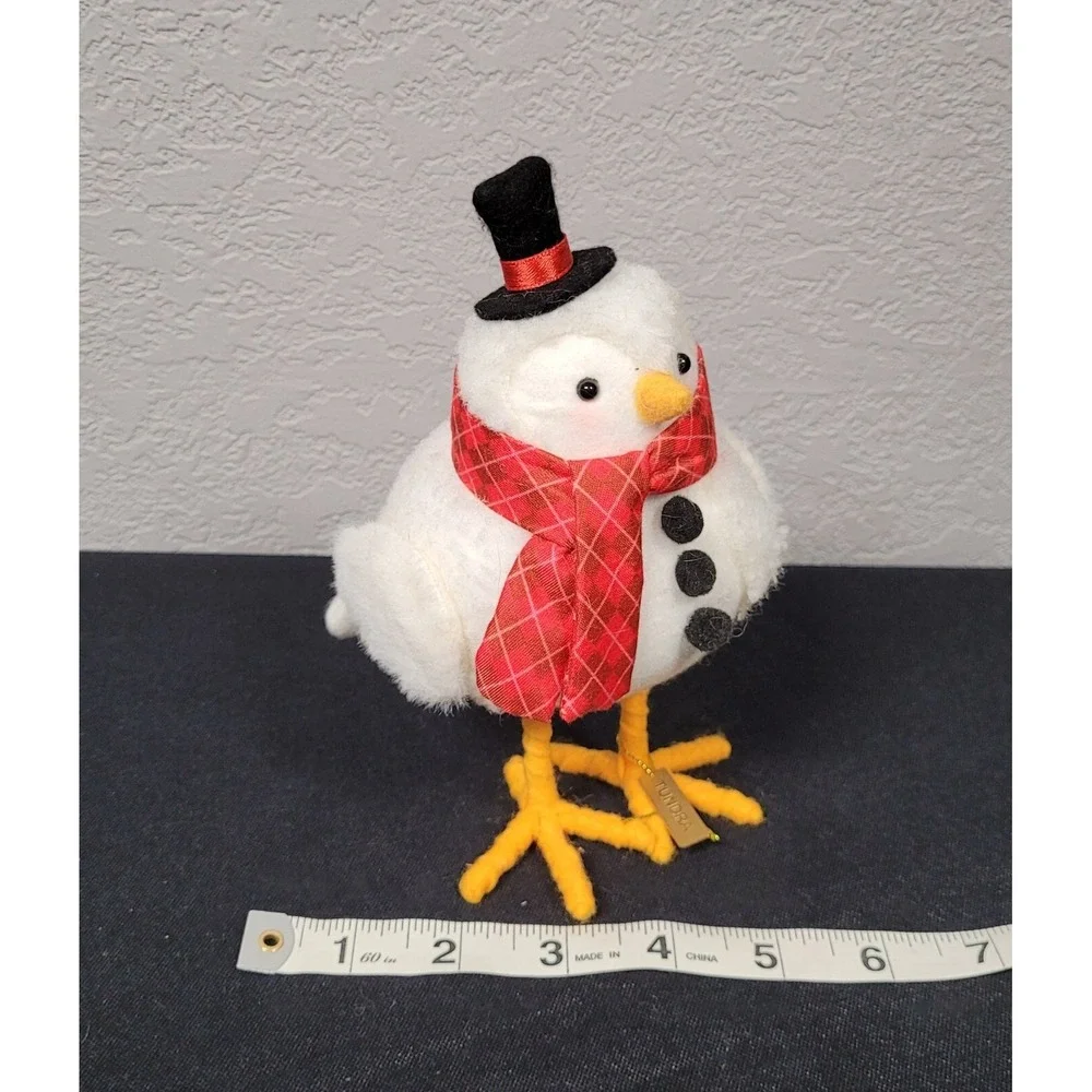 Featherly Friends Bird 2021 Tundra Fabric Bird Dressed As Snowman